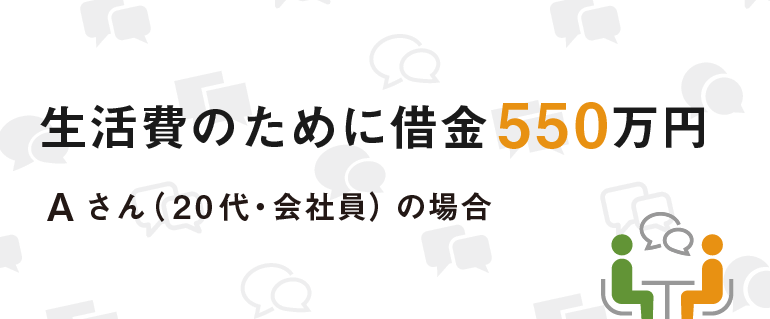 生活費のために借金が550万円あったAさんの場合